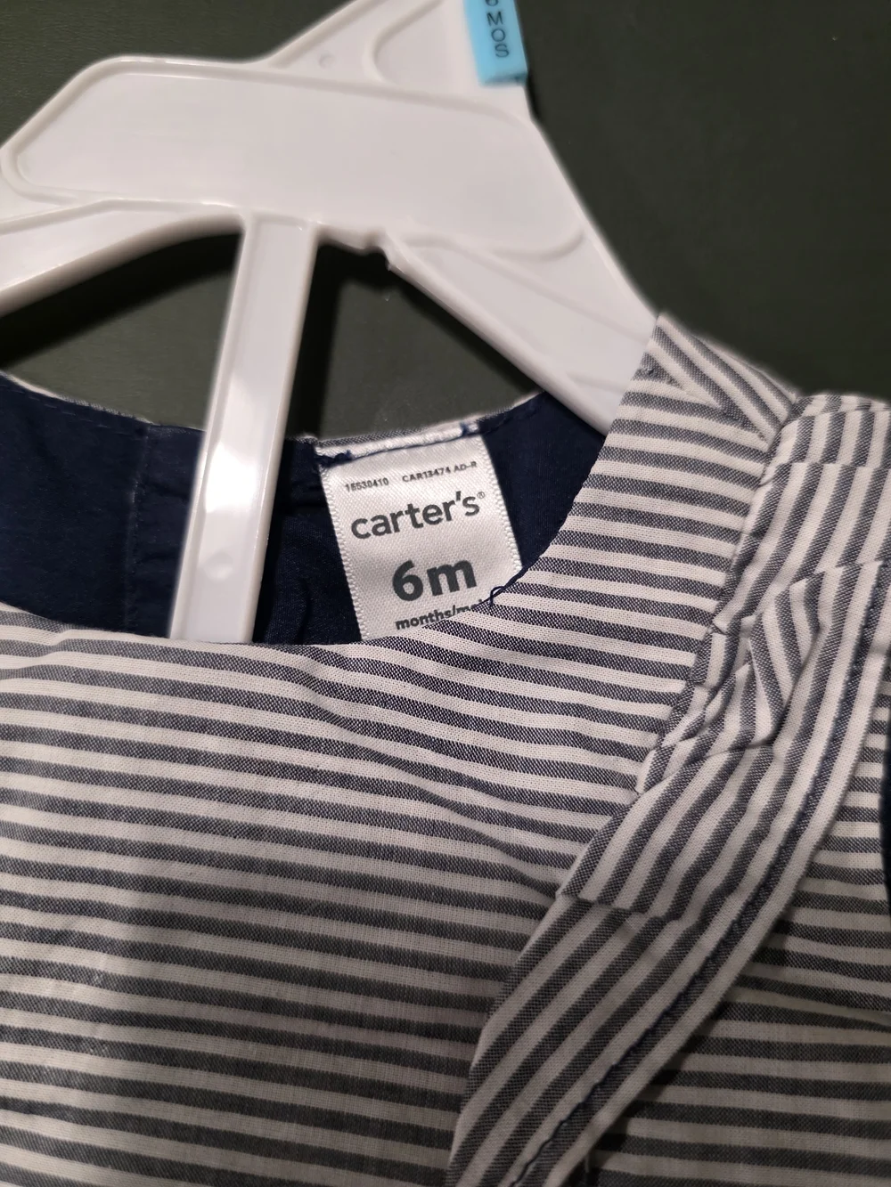 Carter's Navy and White Striped Ruffle Sundress - 6M